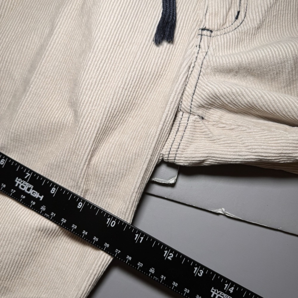 Ocean Pacific Carpenter Corduroy Pants Youth L Off White Drawstring Vintage 90s - Picture 9 of 12
